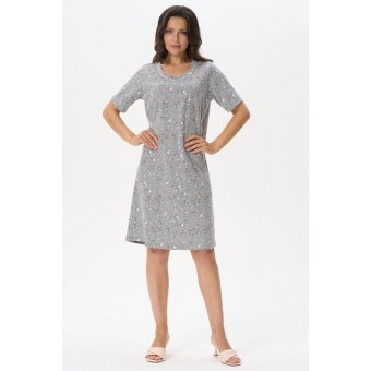 Сорочка  женская       трикотажная     с рукавом 1/2  серая