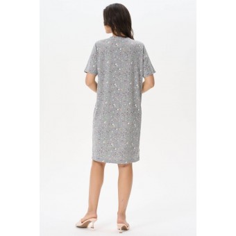 Сорочка  женская       трикотажная     с рукавом 1/2  серая