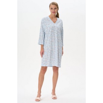 Сорочка  женская       трикотажная     с длинным рукавом  голубая