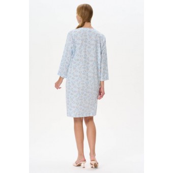 Сорочка  женская       трикотажная     с длинным рукавом  голубая