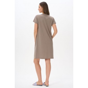 Сорочка  женская       трикотажная     с коротким рукавом  коричневая