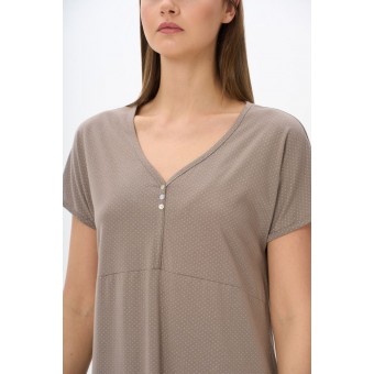 Сорочка  женская       трикотажная     с коротким рукавом  коричневая