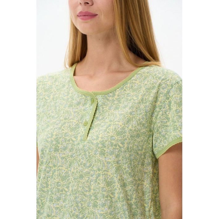 Сорочка женская трикотажная с коротким рукавом Салатовый
