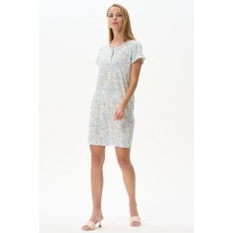 Сорочка  женская       из хлопка     с коротким рукавом  белая