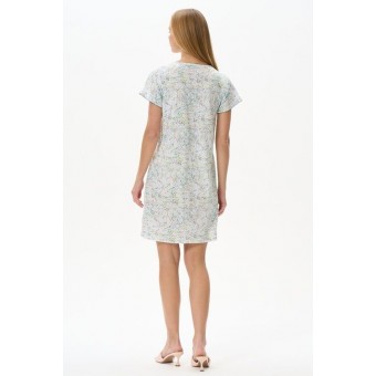 Сорочка  женская       из хлопка     с коротким рукавом  белая