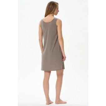 Сорочка  женская       из хлопка     без рукавов  коричневая