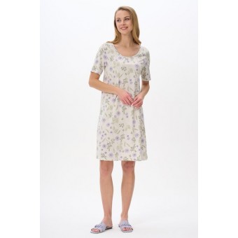 Сорочка  женская       трикотажная     с коротким рукавом  бежевая