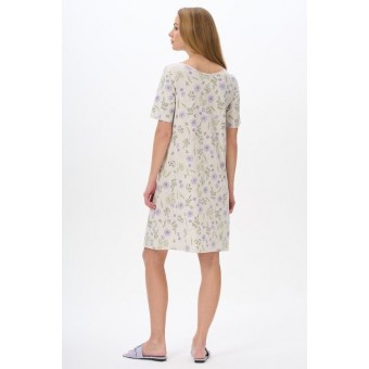 Сорочка  женская       трикотажная     с коротким рукавом  бежевая