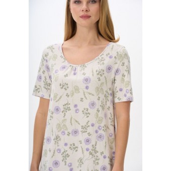 Сорочка  женская       трикотажная     с коротким рукавом  бежевая