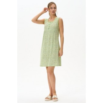 Сорочка  женская       из хлопка     без рукавов  зеленая