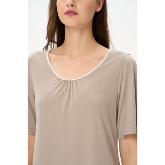 Сорочка  женская       трикотажная     с коротким рукавом  бежевая