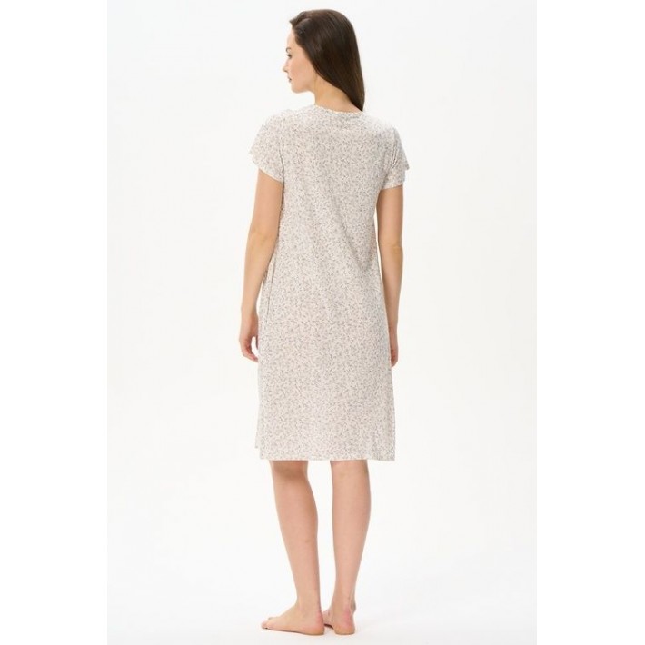 Сорочка женская из вискозы с коротким рукавом бежевая