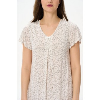 Сорочка  женская       из вискозы     с коротким рукавом  бежевая