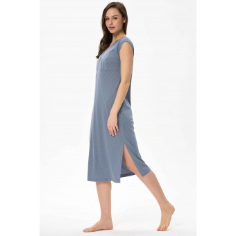 Сорочка  женская       трикотажная     без рукавов  синяя