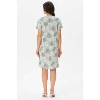 Сорочка  женская       из хлопка     с коротким рукавом  зеленая