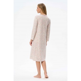 Сорочка  женская       Мелисса     с длинным рукавом  Бежевый, Розовый