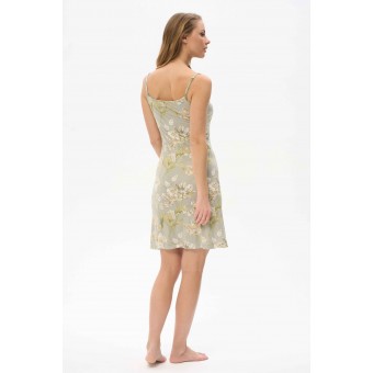 Сорочка  женская       из вискозы     на бретелях  Серый, Зеленый