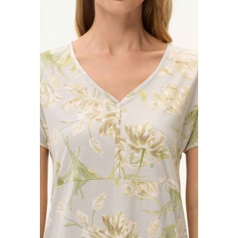 Сорочка  женская       из вискозы, из кулирки     с коротким рукавом  Серый, Зеленый