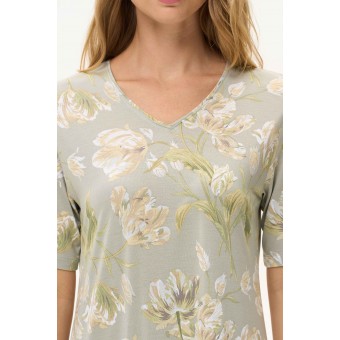 Сорочка  женская       из вискозы     с рукавом 1/2  Серый, Зеленый