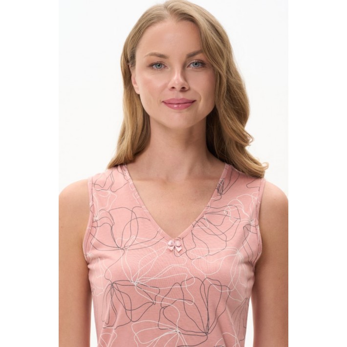 Сорочка женская трикотажная без рукавов Коралловый