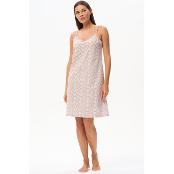 Сорочка  женская       из кулирки     на бретелях  розовая     