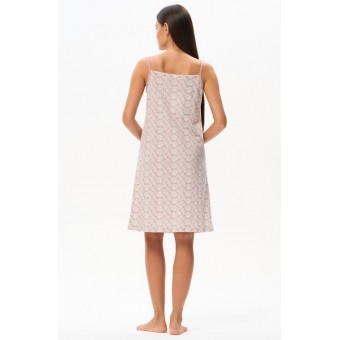 Сорочка  женская       из кулирки     на бретелях  розовая     