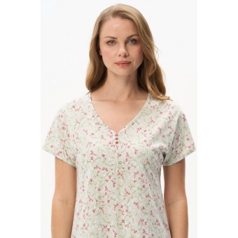 Сорочка  женская       из кулирки     с коротким рукавом  Салатовый     