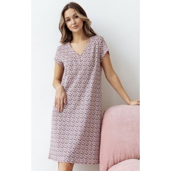 Сорочка  женская       трикотажная     с коротким рукавом  розовая