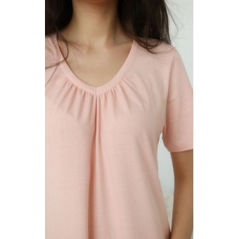 Сорочка  женская       трикотажная     с коротким рукавом  бежевая