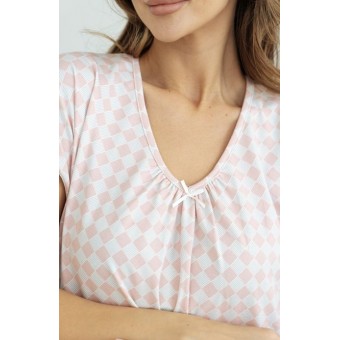 Сорочка  женская       трикотажная     с коротким рукавом  розовая