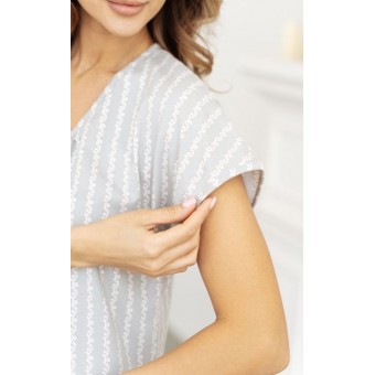 Сорочка  женская       трикотажная     с коротким рукавом  серая