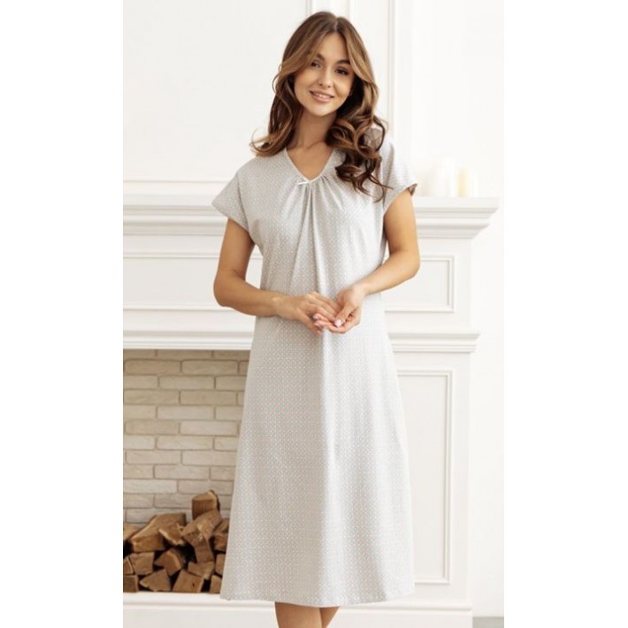 Сорочка женская трикотажная с коротким рукавом серая