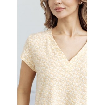 Сорочка  женская       трикотажная     с коротким рукавом  бежевая