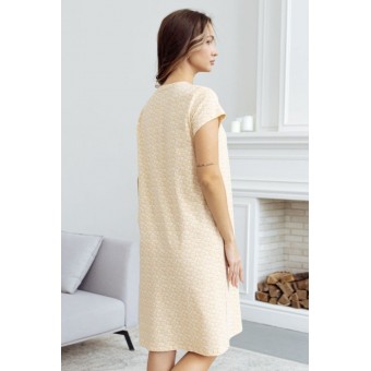 Сорочка  женская       трикотажная     с коротким рукавом  бежевая