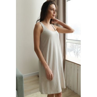 Сорочка  женская       трикотажная     без рукавов  серая