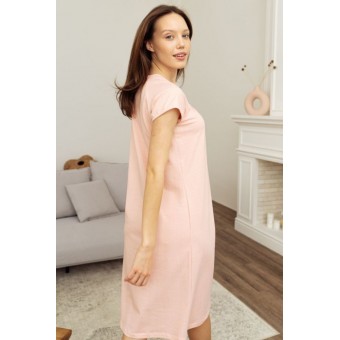 Сорочка  женская       трикотажная     с коротким рукавом  бежевая