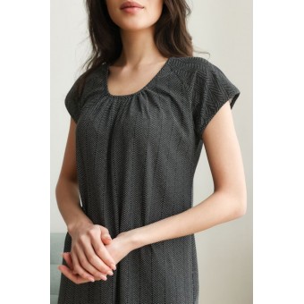 Сорочка  женская       трикотажная     с коротким рукавом  черная