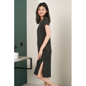 Сорочка  женская       трикотажная     с коротким рукавом  черная  Кружево