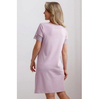 Сорочка  женская       модал     с коротким рукавом  фиолетовая  Кружево