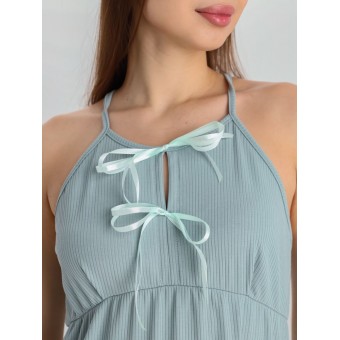 Сорочка  женская       Лапша     без рукавов  голубая