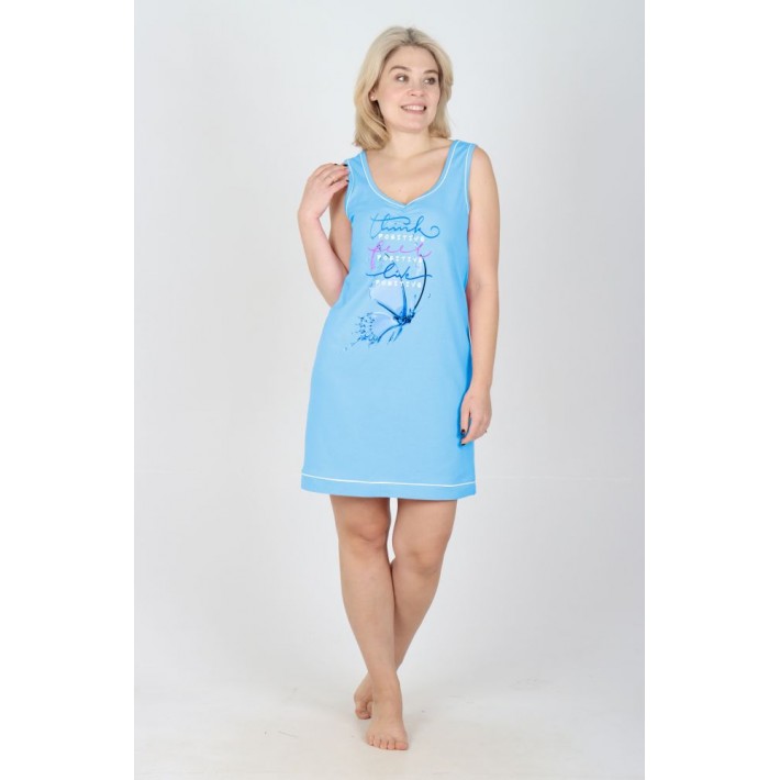 Сорочка женская из кулирки без рукавов в ассортименте