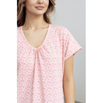 Сорочка  женская       трикотажная     с коротким рукавом  розовая