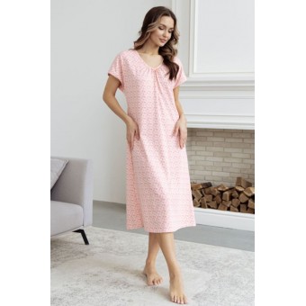 Сорочка  женская       трикотажная     с коротким рукавом  розовая