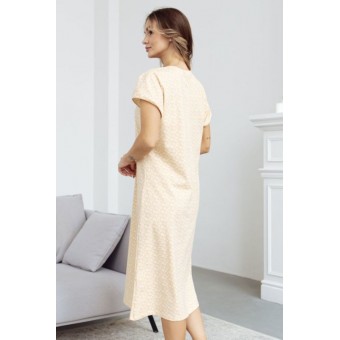 Сорочка  женская       трикотажная     с коротким рукавом  бежевая