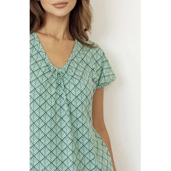 Сорочка  женская       трикотажная     с коротким рукавом  зеленая