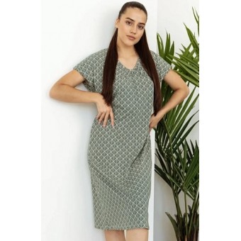 Сорочка  женская       трикотажная     с коротким рукавом  зеленая