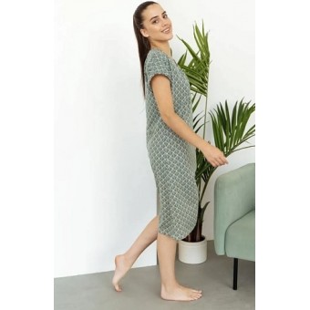 Сорочка  женская       трикотажная     с коротким рукавом  зеленая