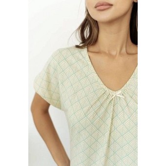 Сорочка  женская       трикотажная     с коротким рукавом  желтая