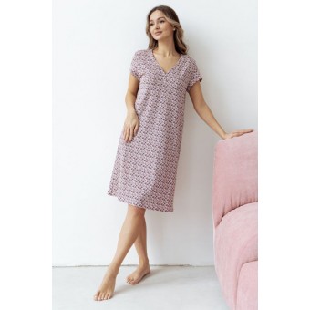 Сорочка  женская       трикотажная     с коротким рукавом  розовая