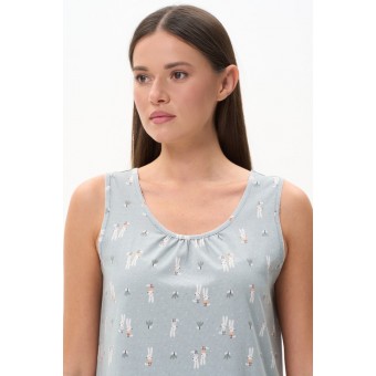 Сорочка  женская       трикотажная     без рукавов  зеленая     